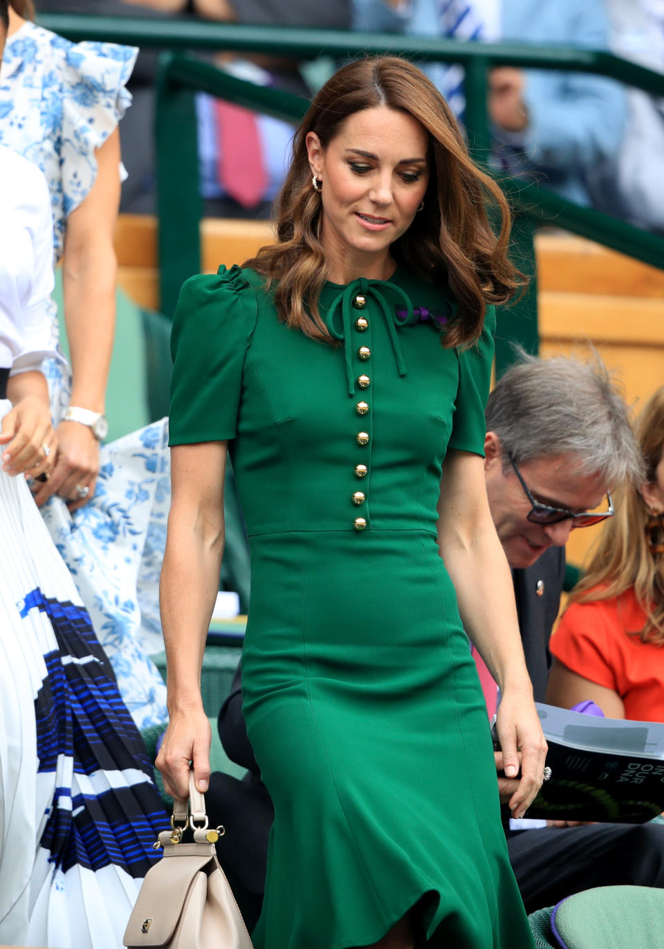 The Duchess of Cambridge on day twelve of the Wimbledon Championships at the All England Lawn Tennis and Croquet Club, Wimbledon.