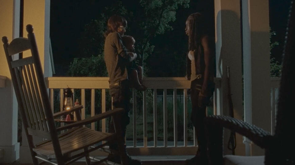 baby Judith, Carl and Michonne (Photo: AMC)