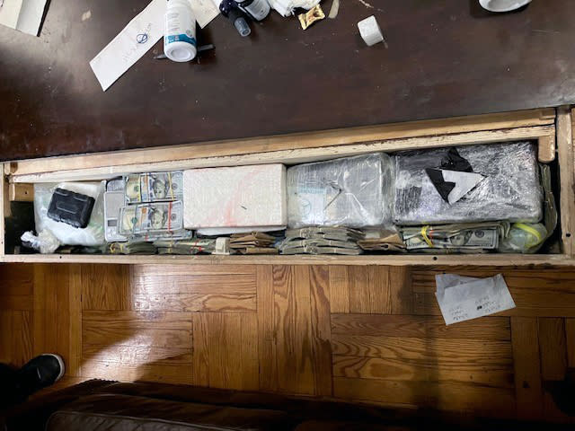 Almost 30 pounds of cocaine and over $3 million in cash were found inside furniture with secret compartments in an apartment in the Bronx on March 20, 2024, according to officials. (Credit: NYC Special Narcotics Prosecutor)
