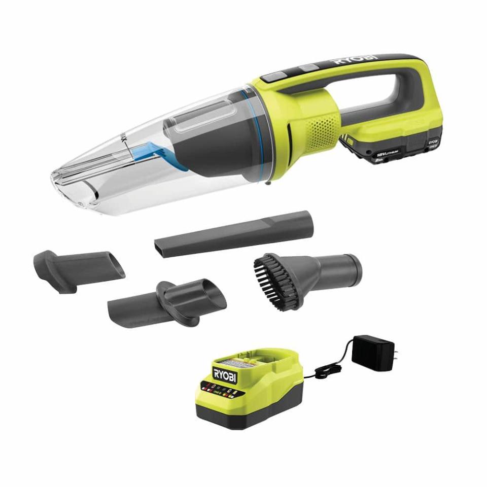 <p><a href="https://go.redirectingat.com?id=74968X1596630&url=https%3A%2F%2Fwww.homedepot.com%2Fp%2FRYOBI-ONE-18V-Cordless-Wet-Dry-Hand-Vacuum-Kit-with-2-0-Ah-Battery-and-Charger-PCL702K%2F319962864&sref=https%3A%2F%2Fwww.goodhousekeeping.com%2Ftravel-products%2Fcar-reviews%2Fg41644209%2Fbest-car-vacuums%2F" rel="nofollow noopener" target="_blank" data-ylk="slk:Shop Now;elm:context_link;itc:0;sec:content-canvas" class="link ">Shop Now</a></p><p>ONE+ 18V Cordless Wet/Dry Hand Vacuum Kit</p><p>homedepot.com</p><p>$99.00</p><span class="copyright">RYOBI</span>