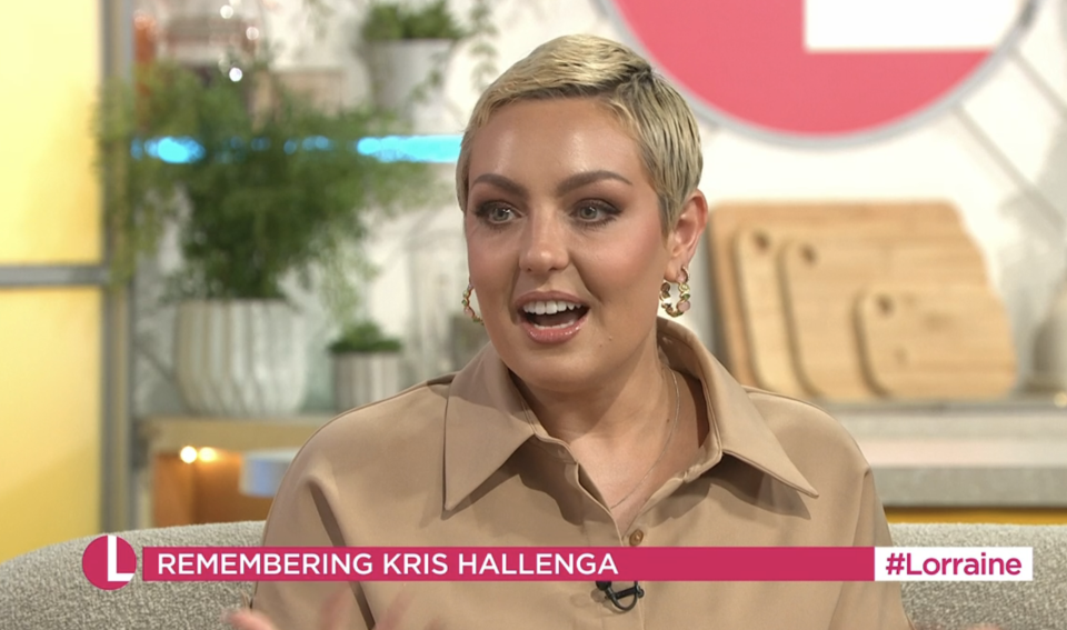 Amy Dowden remembers Kris Hallenga on Lorraine. (ITV screengrab)