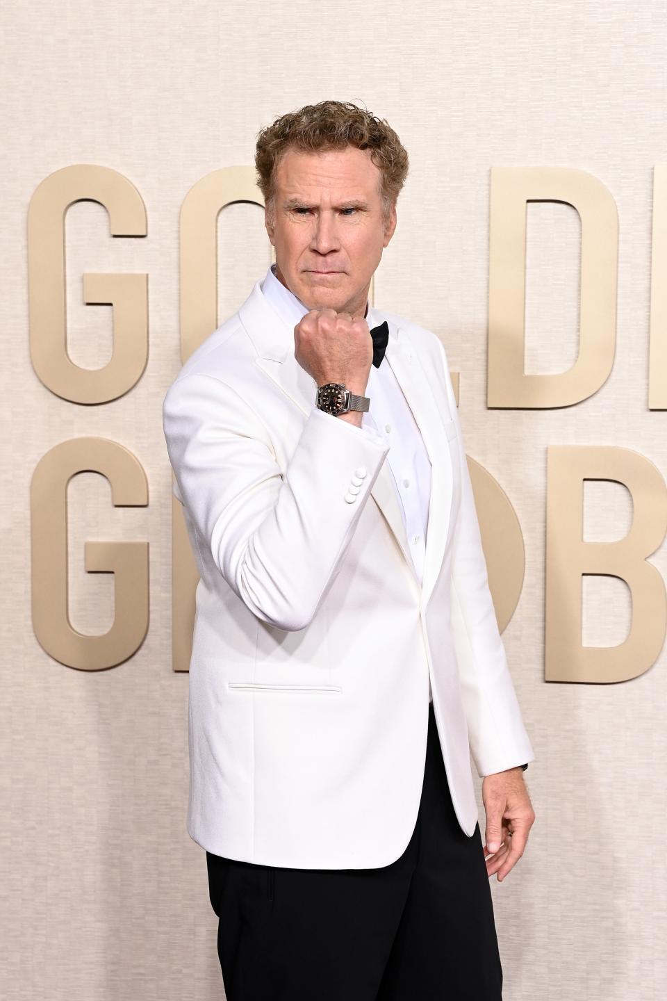 BEVERLY HILLS, CALIFORNIA - JANUARY 07: Will Ferrell attends the 81st Annual Golden Globe Awards at The Beverly Hilton on January 07, 2024 in Beverly Hills, California. (Photo by Jon Kopaloff/WireImage,)