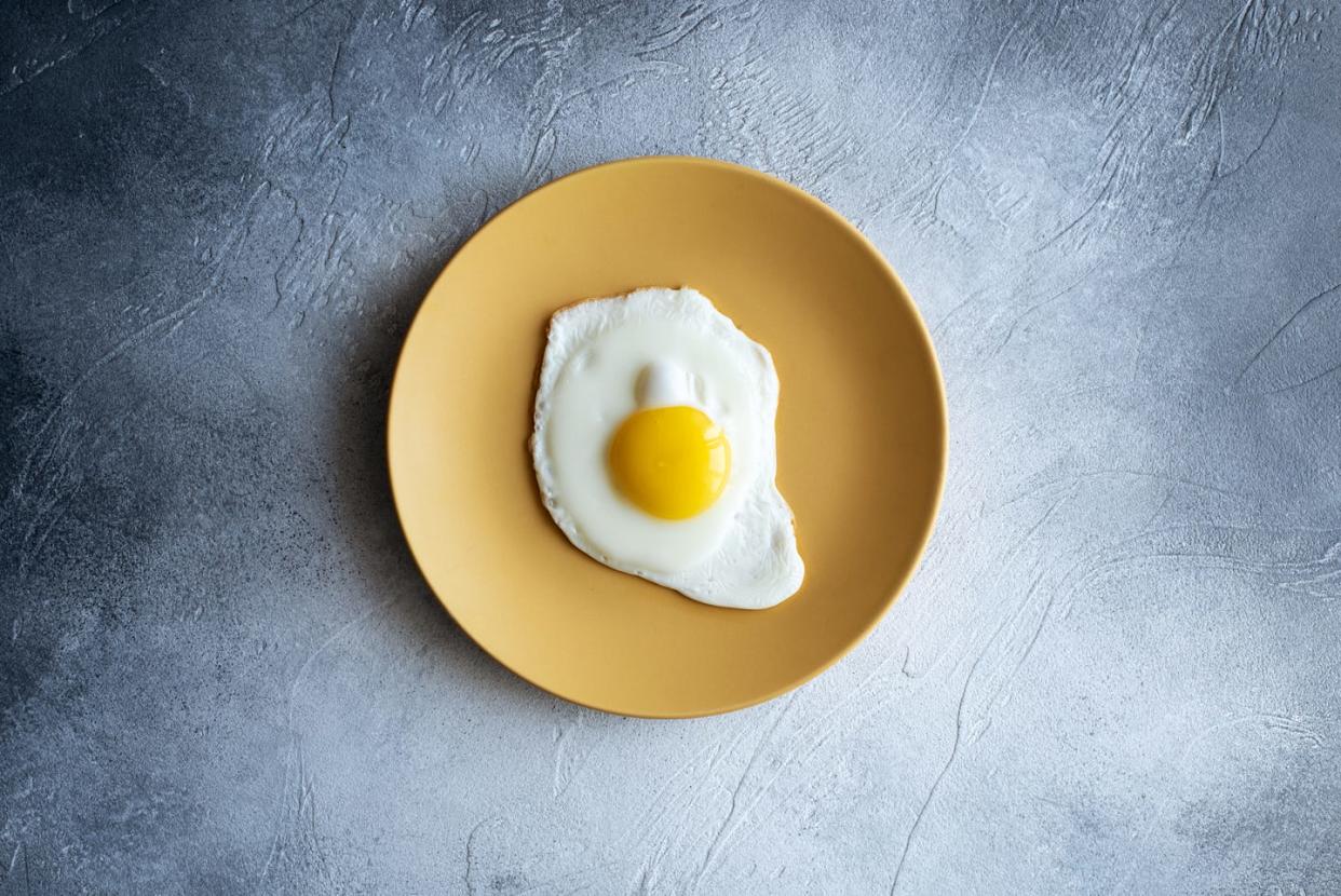 in the course of making breakfast with fresh eggs