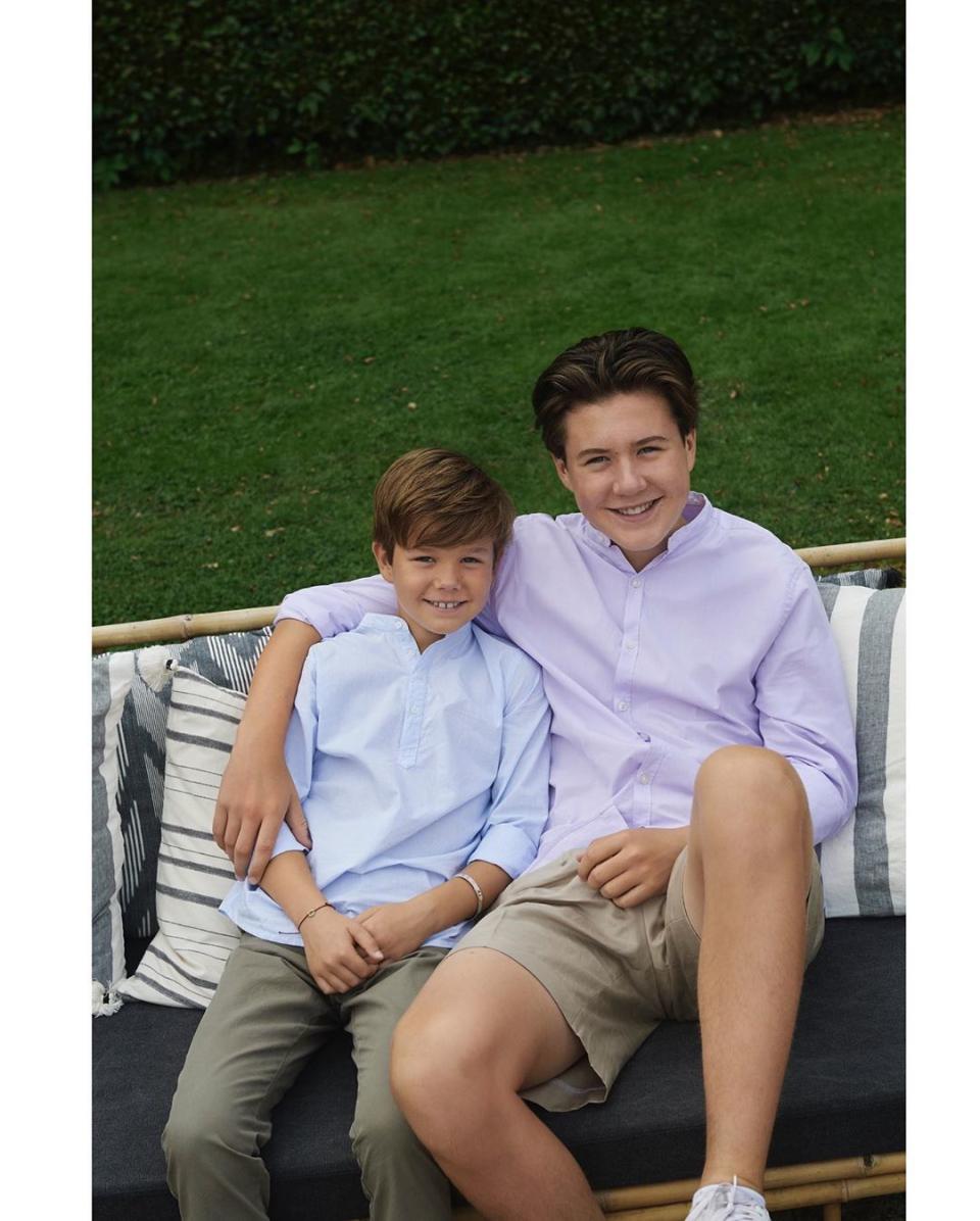 Prince Christian and Prince Vincent of Denmark smile for the camera