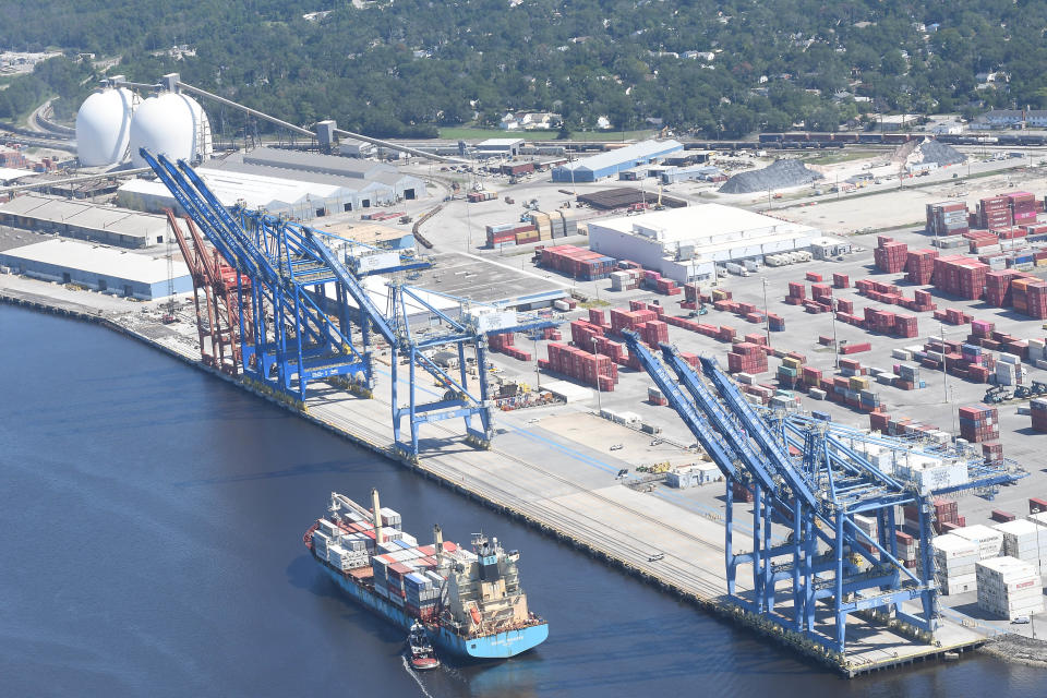 A 2019 aerial picture of the Port of Wilmington.