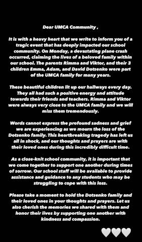<p>UMCA Rich Tree Academy/Instagram</p> The children's school also shared a statement on their Instagram Story