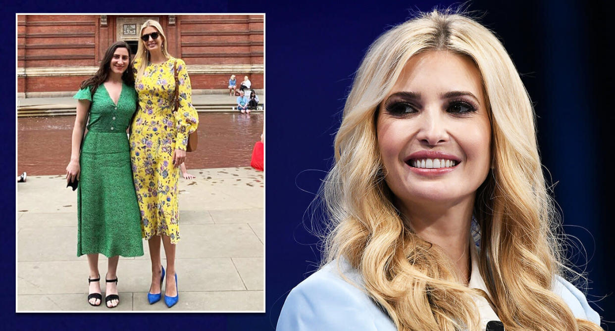 Ivanka Trump outside the Victoria & Albert museum in South Kensington, London. [Photo: Instagram/Getty]