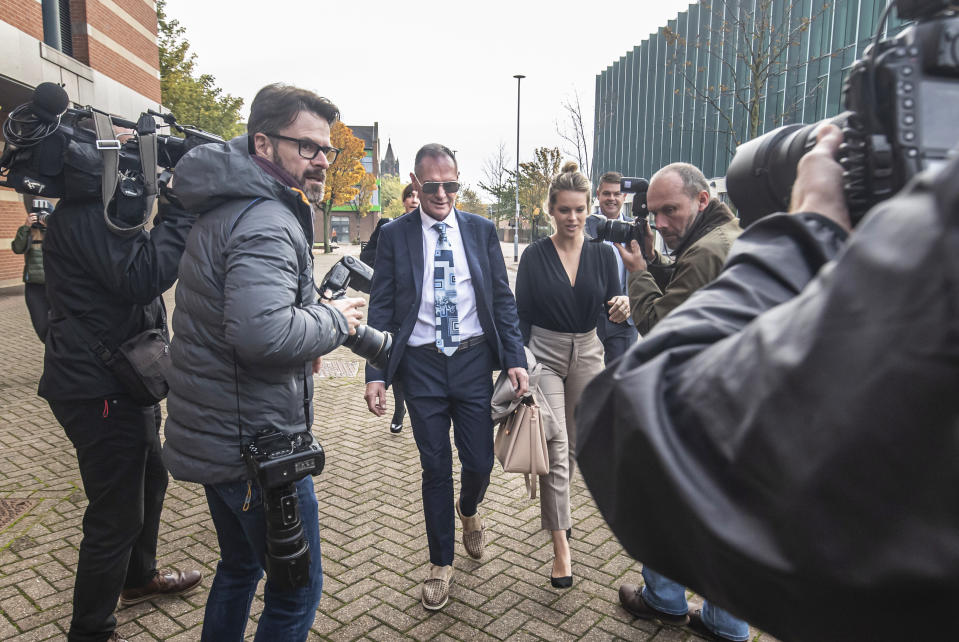 Former England footballer Paul Gascoigne arrives at Teesside Crown Court in Middlesbrough where he is appearing on charges of sexually assaulting a woman on a train. (Photo by Danny Lawson/PA Images via Getty Images)