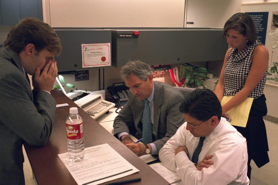 White House staffers working on 9/11 in the DaimlerChrysler building. George W. Bush Presidential Center