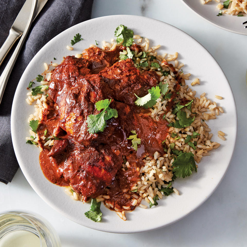 Slow-Cooker Chicken Mole with Cilantro Rice