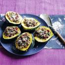 <p>This flavorful stuffed squash has it all — veggies, meat, spices. It's a fun way to jazz up squash when you want an easy but unexpected dinner. </p><p><em><a href="https://www.womansday.com/food-recipes/food-drinks/a29430395/sausage-and-sage-stuffed-acorn-squash-recipe/" rel="nofollow noopener" target="_blank" data-ylk="slk:Get the Sausage and Sage-Stuffed Acorn Squash recipe.;elm:context_link;itc:0;sec:content-canvas" class="link ">Get the Sausage and Sage-Stuffed Acorn Squash recipe. </a></em></p>