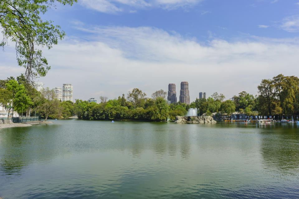 The lake Chapultepec in the zoo of Mexico City