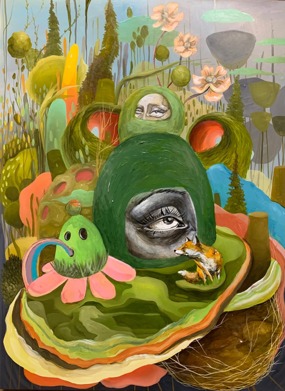 The Canton Museum of Art opened four new winter exhibitions on Nov. 25, including this painting from "Potion Park: The Kaleidoscopic Garden of Steve Ehret and Kat Francis." Ehret and Francis are local artists.