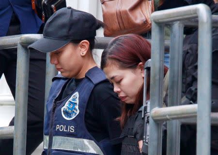 Indonesian Siti Aishah leaves a Sepang court after she was charged with the murder of North Korea Kim Jong Nam, in Malaysia March 1, 2017. REUTERS/Stringer