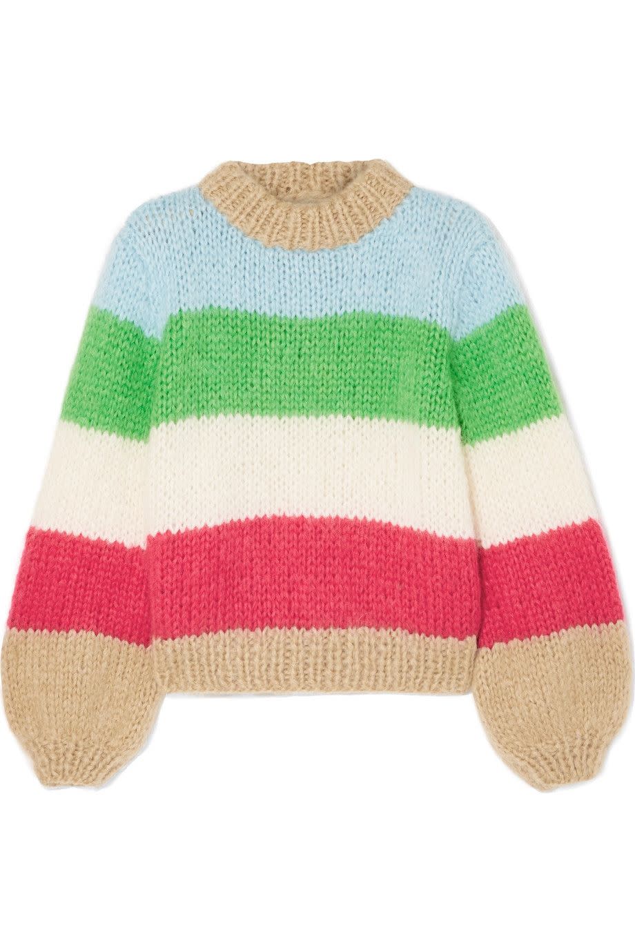 Julliard Striped Mohair and Wool-blend Sweater
