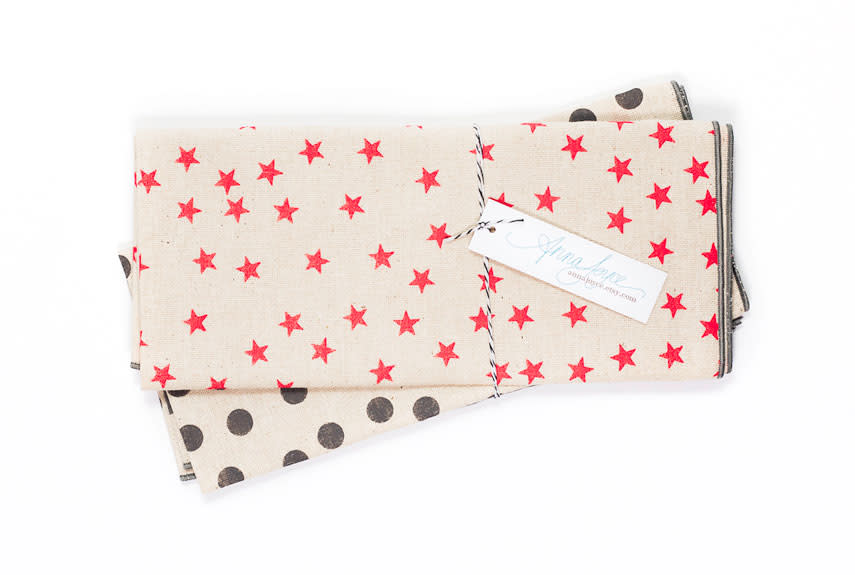 Stars and Dots Tea Towels