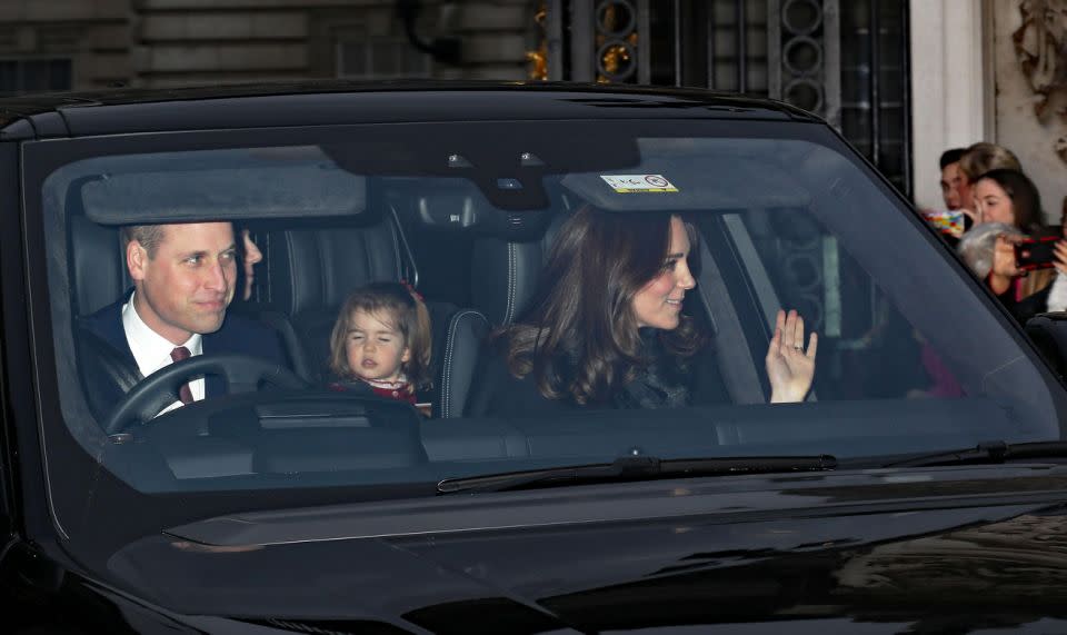 The family waved at the waiting crowds. Photo: Getty Images