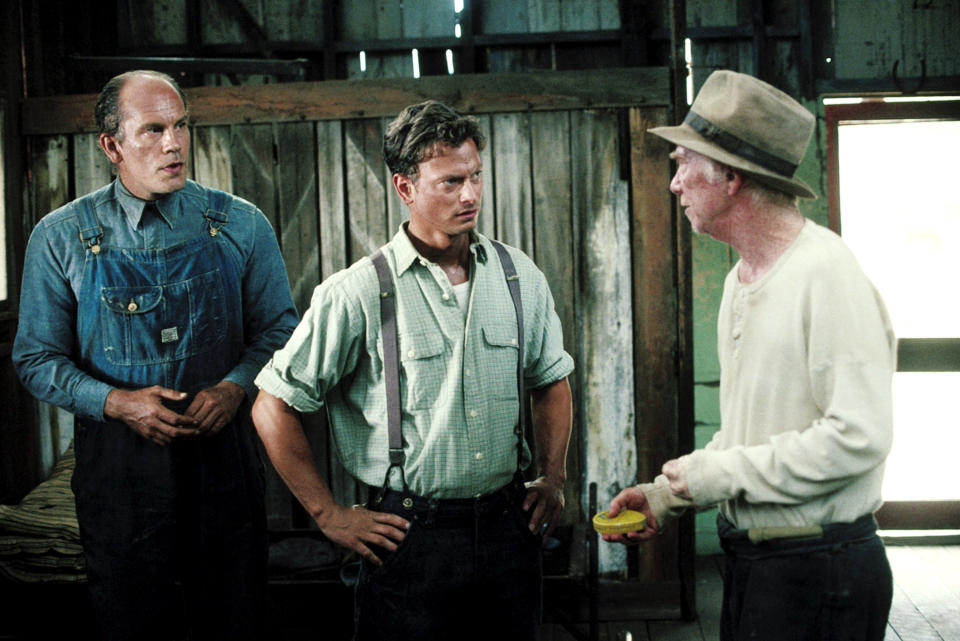 John Malkovich, Gary Sinise, and Ray Walston in of mice and men