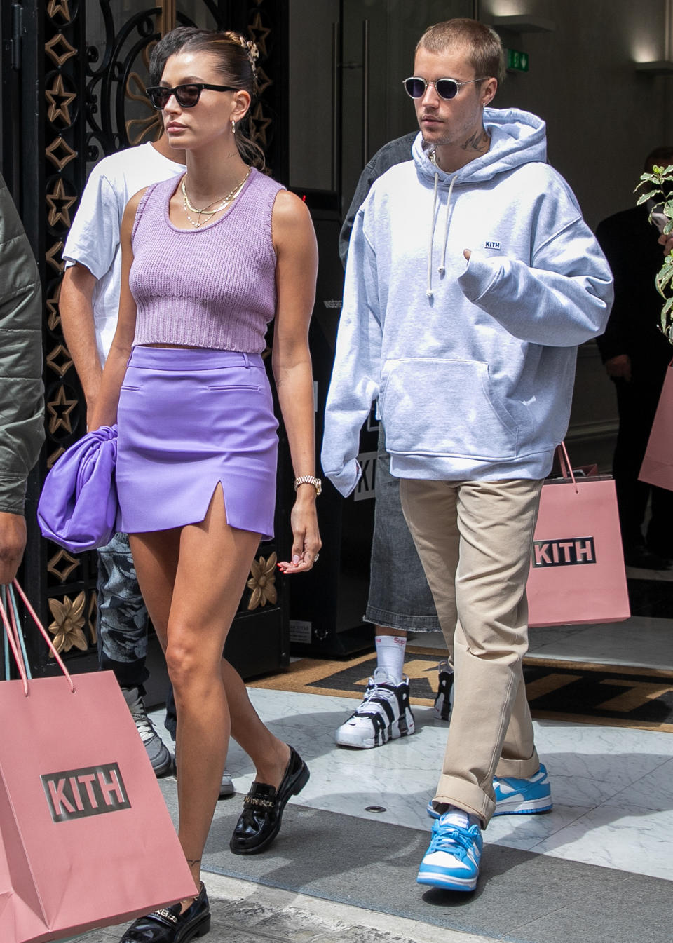 <p>Justin and Hailey Bieber are in sync on June 21 after a stop at the KITH store in Paris.</p>