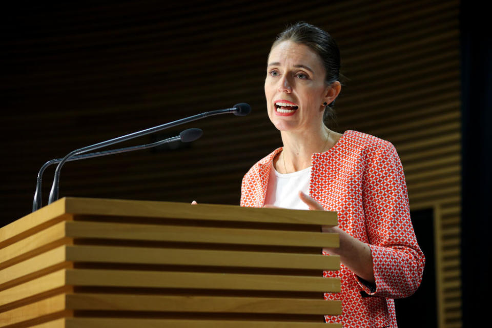 New Zealand Prime Minister Jacinda Ardern speaks during a press conference at Parliament in Wellington, New Zealand. 