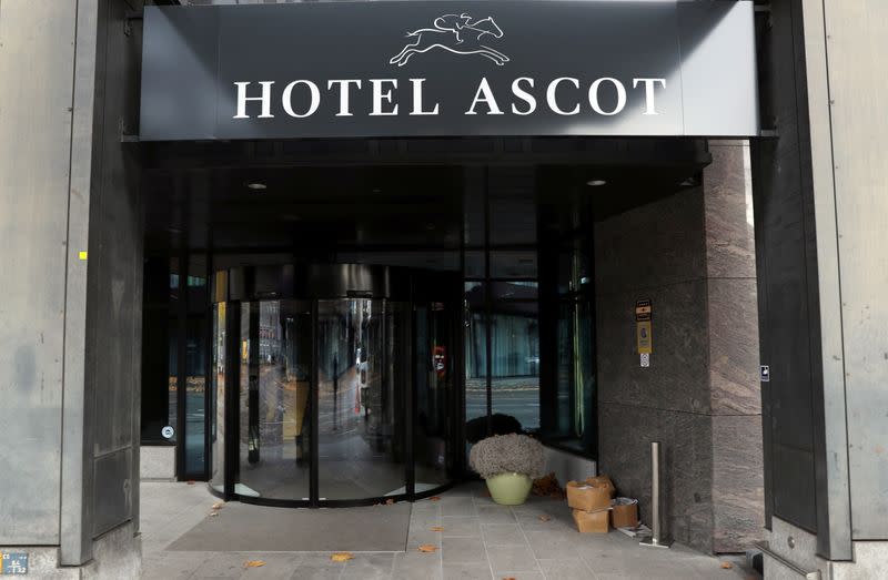 The entrance of the closed Hotel Ascot is seen in Zurich