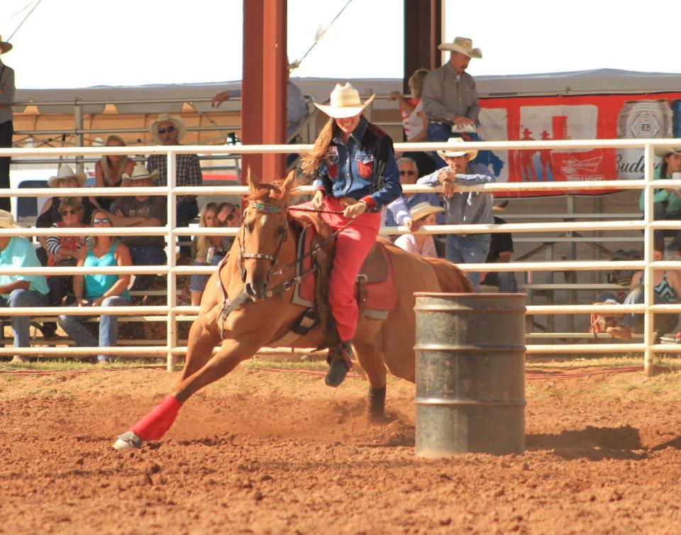 Barrel racing is one of the popular events at the Sonoita Labor Day Rodeo.