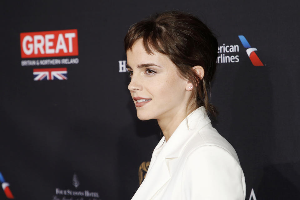 Actor Emma Watson poses at the BAFTA Los Angeles Awards Season Tea Party in Los Angeles, California, January 6, 2018. REUTERS/Danny Moloshok