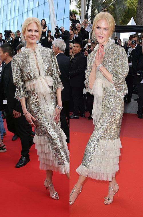 FAILED: While 2017 seems to be the year of the frills for the actress, Nicole prayed she could pull off this Rodarte, but unfortunately her prays were not answered on the first red carpet at the Cannes Film Festival.