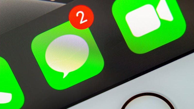 The iMessage app on an iPhone