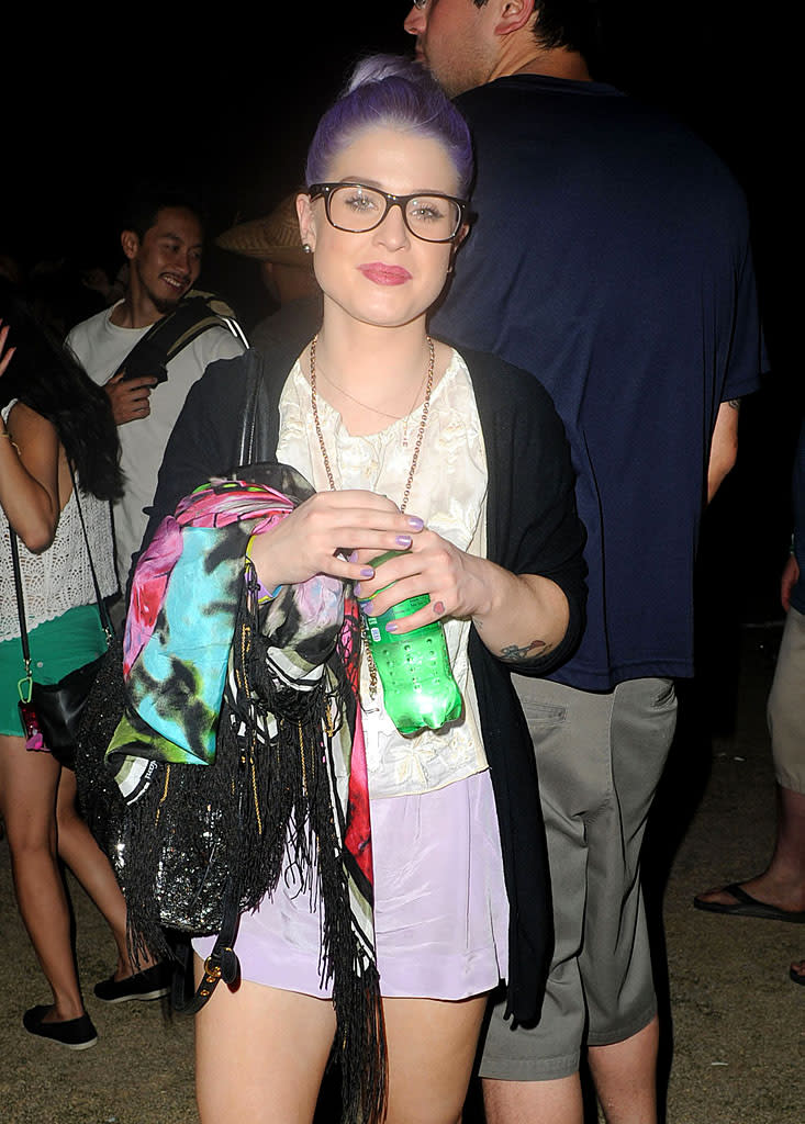 "Fashion Police" commentator Kelly Osbourne, in black glasses at the Coachella music festival in April, shares eyewear updates with her Twitter followers, recently posting a photo of new frames along with the caption: “I can finally see I got my new glasses today I love them!!!!”