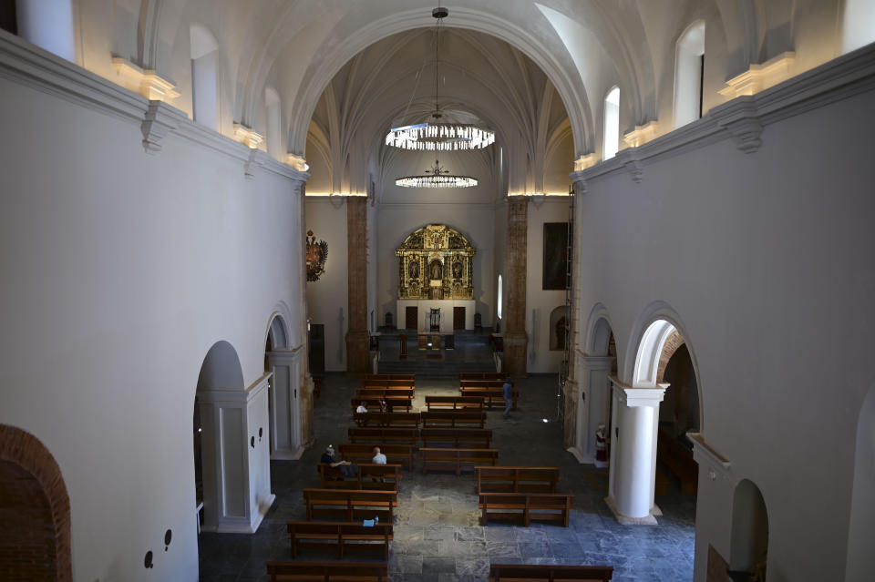 The San Jose Church, the second oldest Spanish church in the Americas, stands in San Juan, Puerto Rico, Tuesday, March 9, 2021. Following massive reconstruction that took nearly two decades to complete, the 16th-century church officially reopens on March 19. (AP Photo/Carlos Giusti)