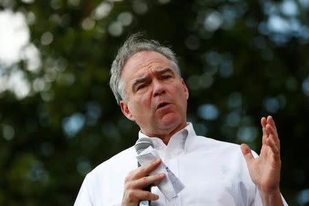 Democratic vice presidential nominee Senator Tim Kaine (D-VA) speaks at Fort Hayes Metropolitan Education Center in Columbus, Ohio, U.S., July 31, 2016. REUTERS/Aaron P. Bernstein