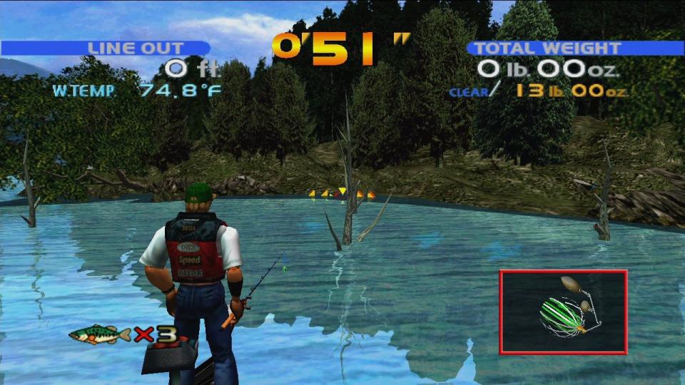 Sega Bass Fisherman surveying placid waters