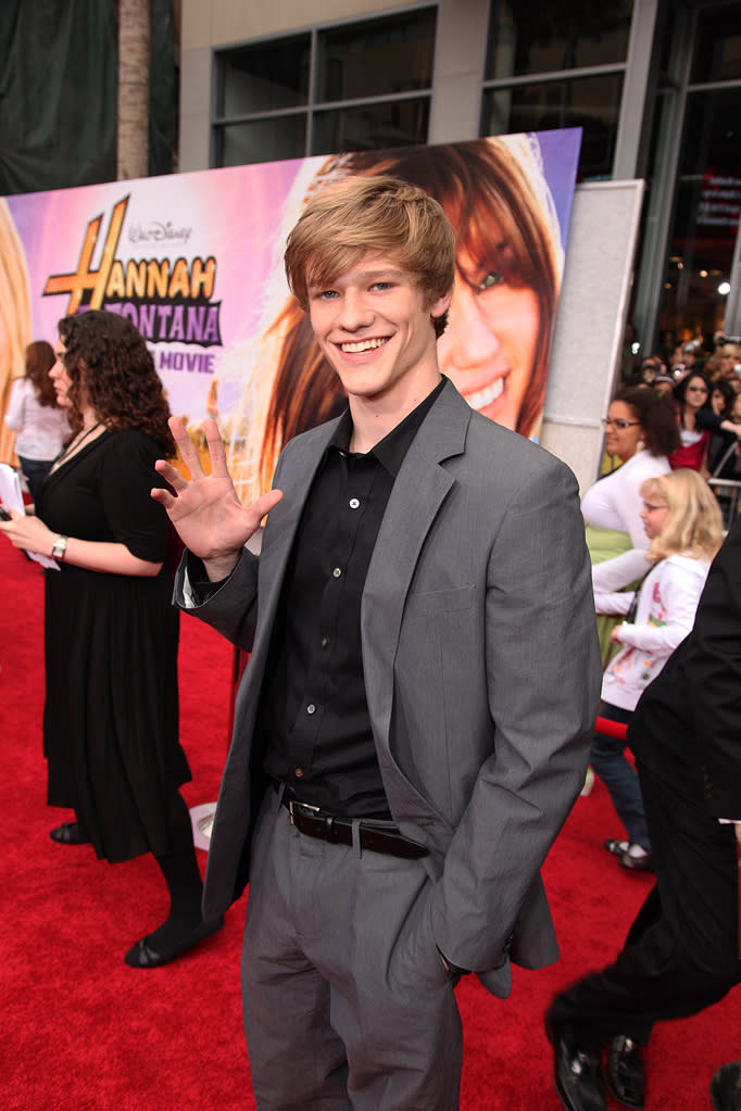 The Hannah Montana Movie LA premiere 2009 Lucas Till