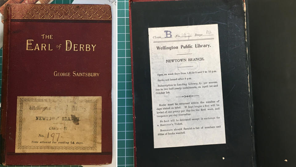 The Earl of Derby was borrowed from the Newtown Library in Wellington in 1902 and found its way to an op shop on Sydney's Northern Beaches in 2020.