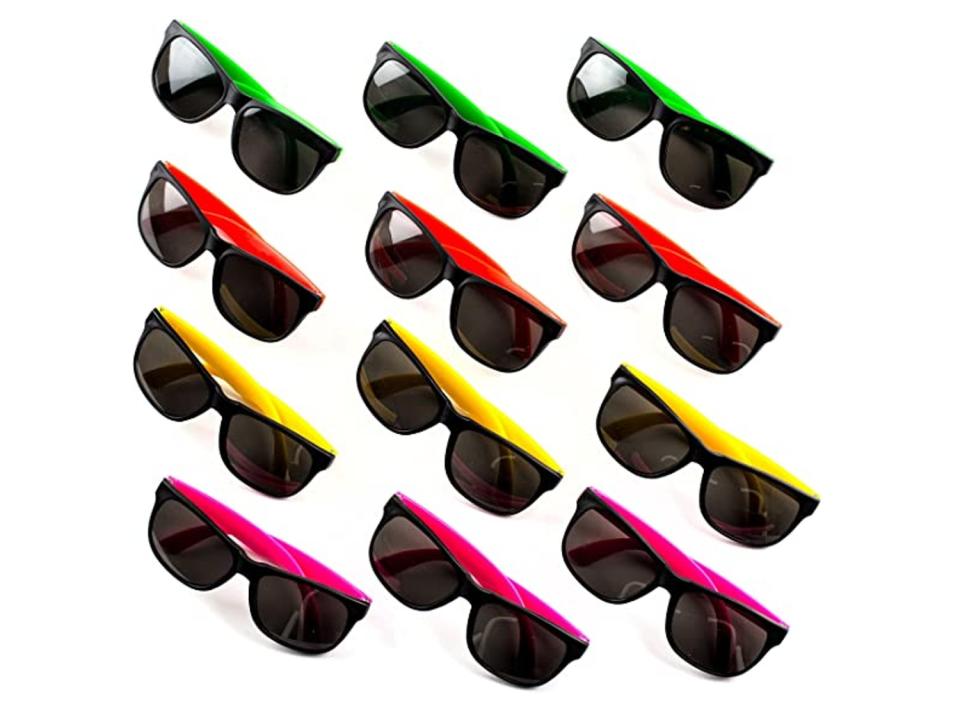 A 24-pack kids sunglasses with uv protection