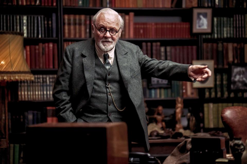 Anthony Hopkins as Sigmund Freud in "Freud's Last Session," which recounts a fictional meeting between the psychoanalyst and author C.S. Lewis on the eve of World War II.