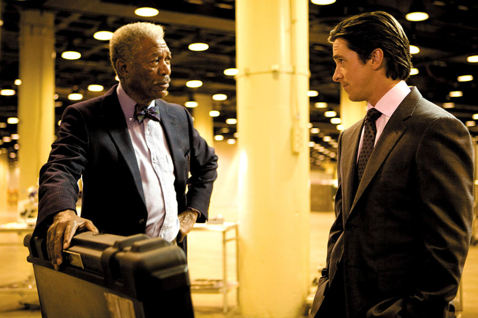 The Dark Knight Production Stills 2008 Morgan Freeman Christian Bale