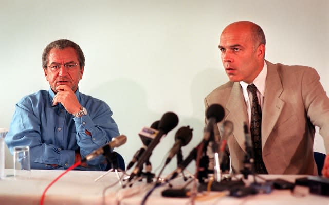 Swiss coach Christian Gross (right) lasted less than a year in the job