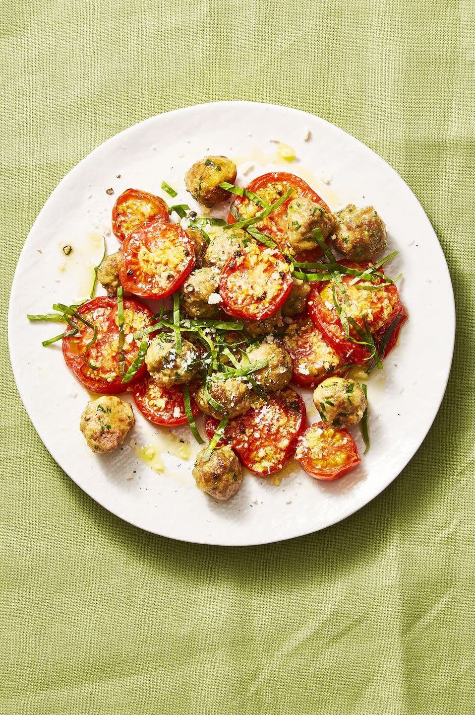 Mini Meatballs with Garlicky Tomatoes