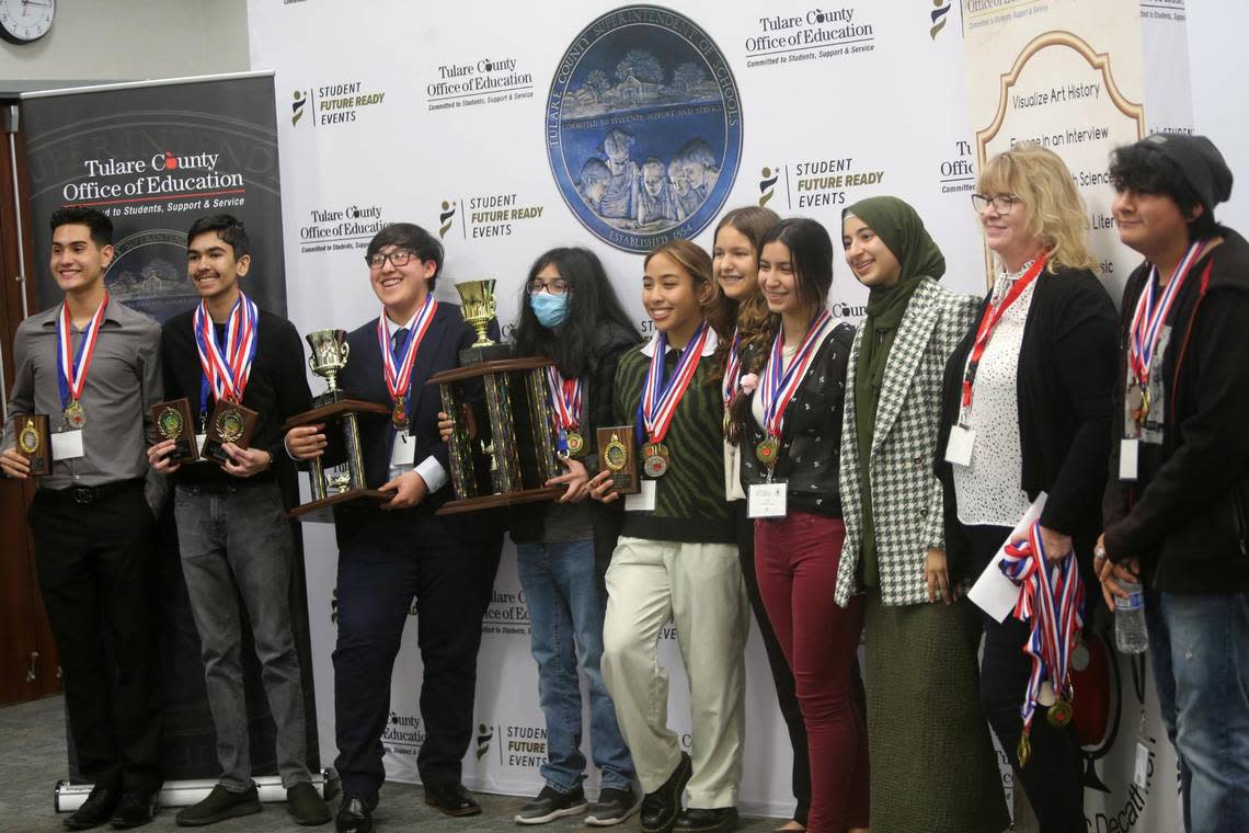 With a total score of 28,013.9, Harmony Magnet Academy took home the top small school trophy as well as the overall champion trophy winning the rights to represent Tulare County at the state championship in March. .