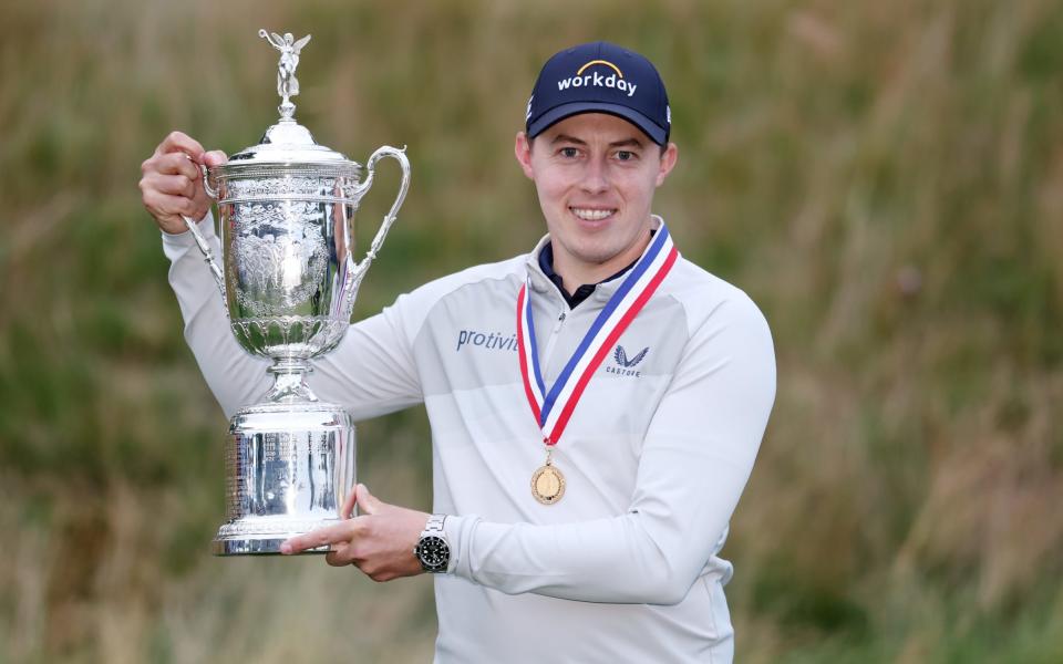 Matt Fitzpatrick of England celebrates with the U.S. Open Championship trophy after winning during the final round of the 122nd U.S. Open Championship at The Country Club on June 19, 2022 in Brookline, Massachusetts - Warren Little/Getty Images