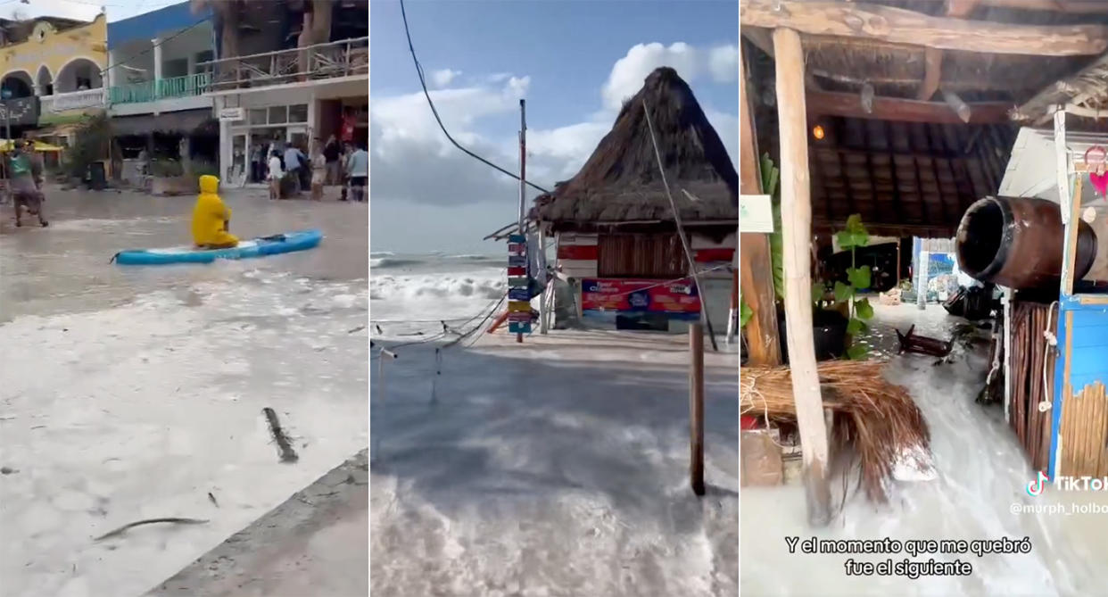 Inundaciones en la isla de Holbox, Quintana Roo | Capturas de video Twitter