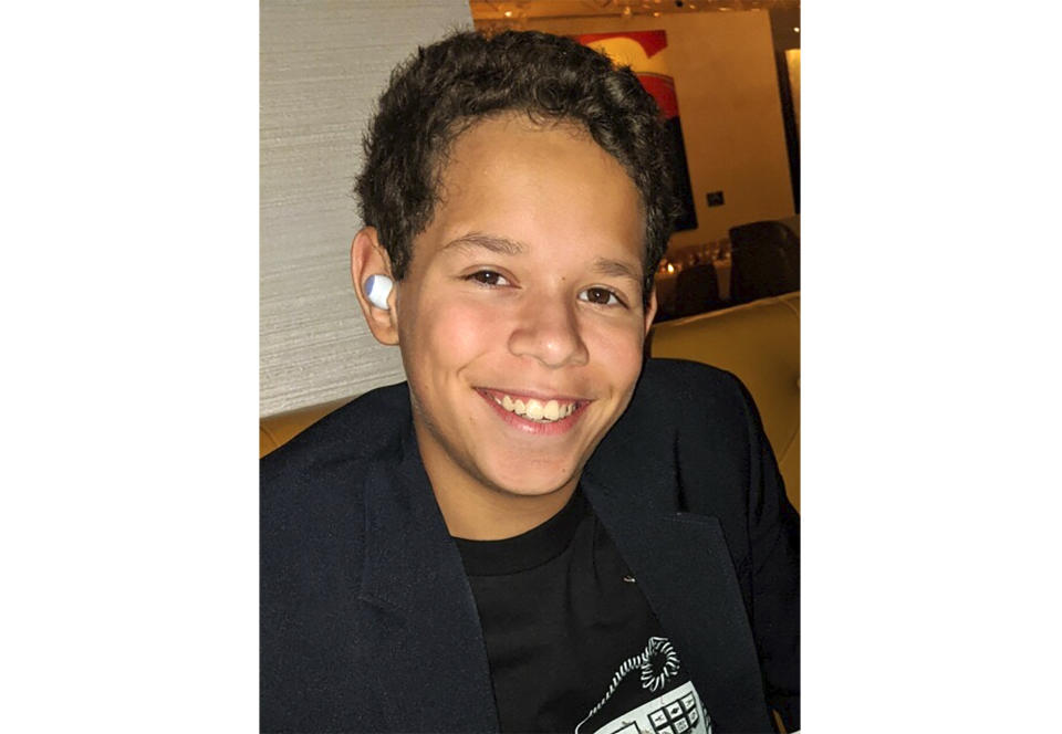 This image released by Peter Klamka shows a recent photo of his son, Peter, 13. The younger Klamka, an eighth-grader from Las Vegas, will return to his private school in about three weeks. (Peter Klamka via AP)