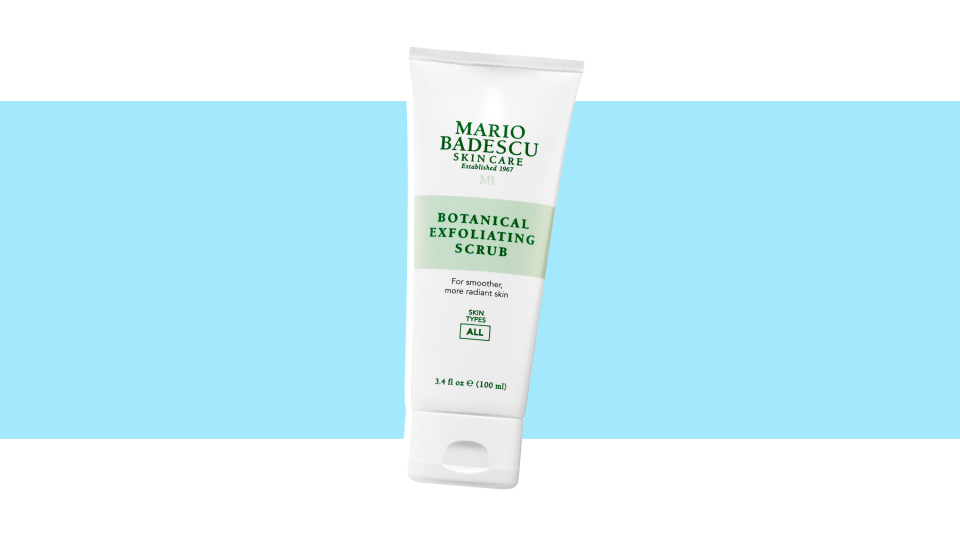 Exfoliate your skin with the Mario Badescu Botanical Exfoliating Scrub.