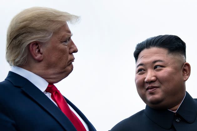 Trump and Kim met in the Demilitarized Zone (DMZ) between North and South Korea in June 2019. (Photo: BRENDAN SMIALOWSKI via Getty Images)