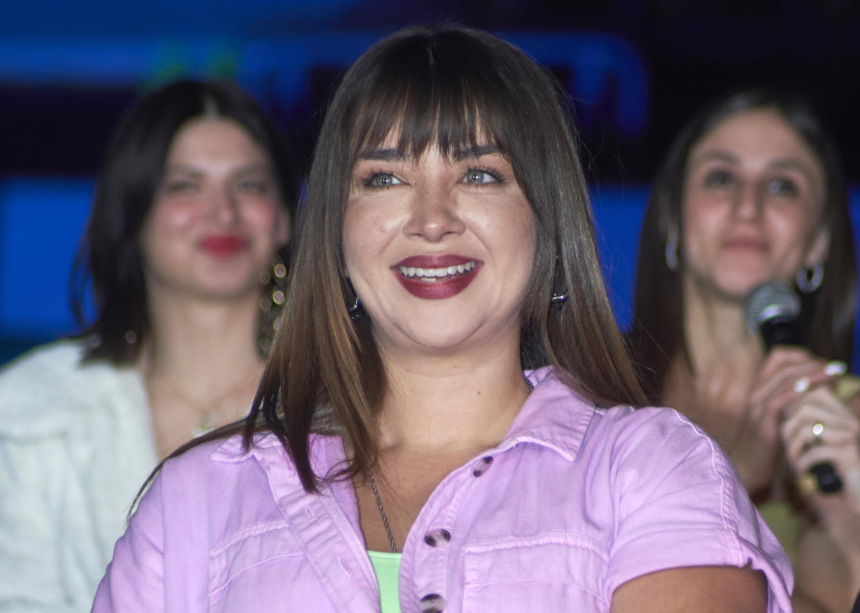 Daniela Luján durante conferencia de prensa en el Arena Ciudad de México el 31 de enero de 2024. (Photo by Jaime Nogales/Medios y Media/Getty Images)