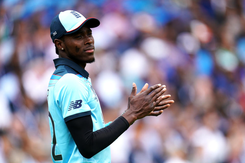 England's Jofra Archer during the ICC World Cup Final at Lord's, London.