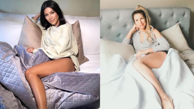 Try Kourtney Kardashian's favorite blanket, the BlanQuil Quilted Weighted Blanket.