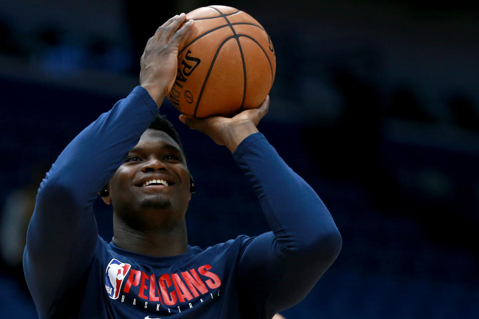 Zion Williamson is going to have his minutes limited as he continues to make his way back from surgery to repair a torn meniscus. (Photo by Sean Gardner/Getty Images)